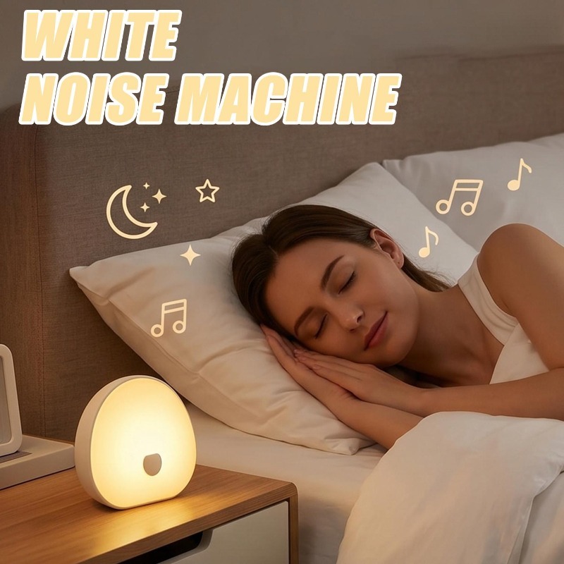 Baby Sound Machine White - RGB Sleep White Noise Machine with