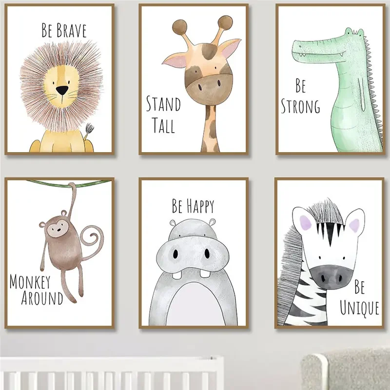 Baby Nursery Quotes Wall Art - Nursery Wall Art Cute Cartoon Animal