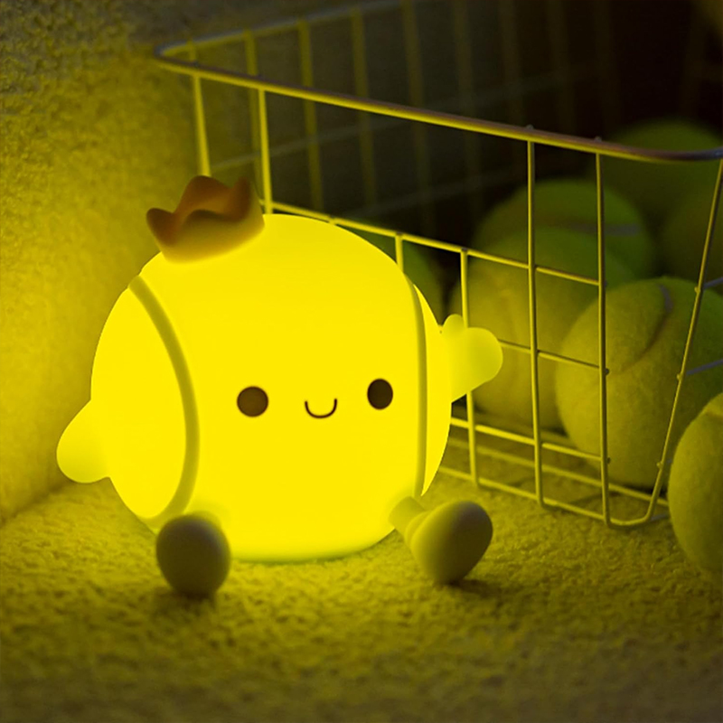 Baby Nursery Egg Light - Cute Tennis Night Light Silicone Nursery