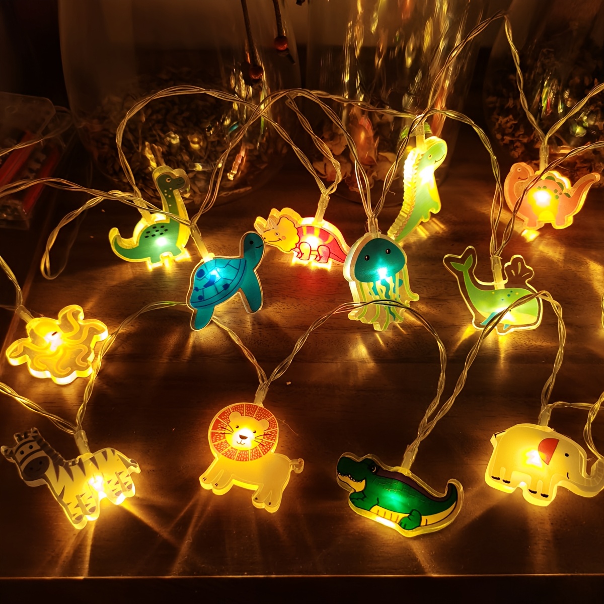 Baby Nursery Jungle Theme - Cartoon Wild Animal LED Decorative String