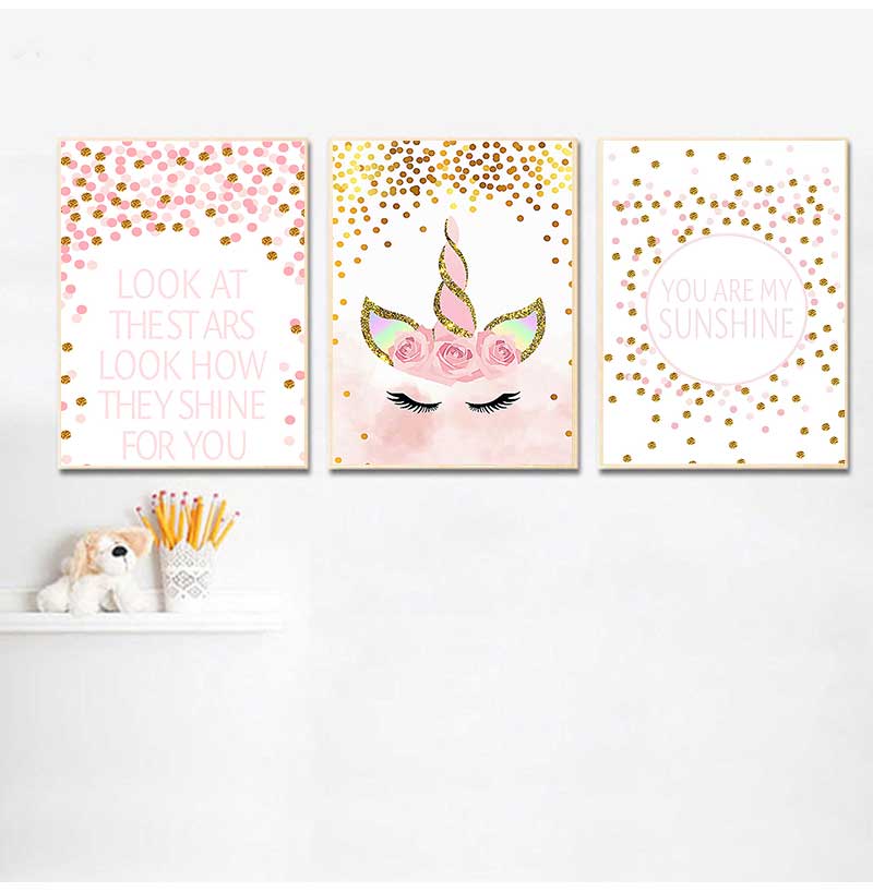Baby Nursery Quotes Wall Art - Decorative Picture Baby Girl Bedroom Decoration