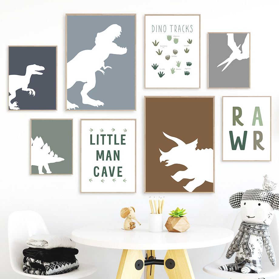 Baby Nursery Quotes Wall Art - (2D canvas painting)Jurassic Dinosaur Tyrannosaurus Rex