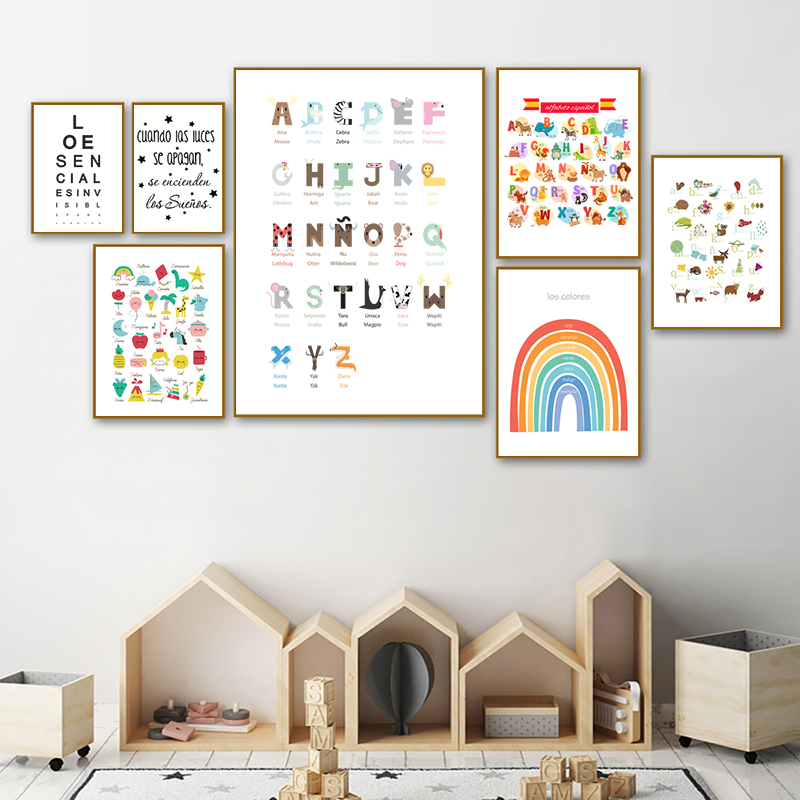 Baby Nursery Quotes Wall Art - Spanish Kids Bedroom Art Decor Canvas