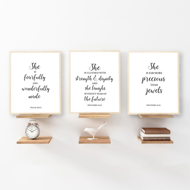 Baby Nursery Quotes Wall Art - Bible Verses Quote Christian Wall Art