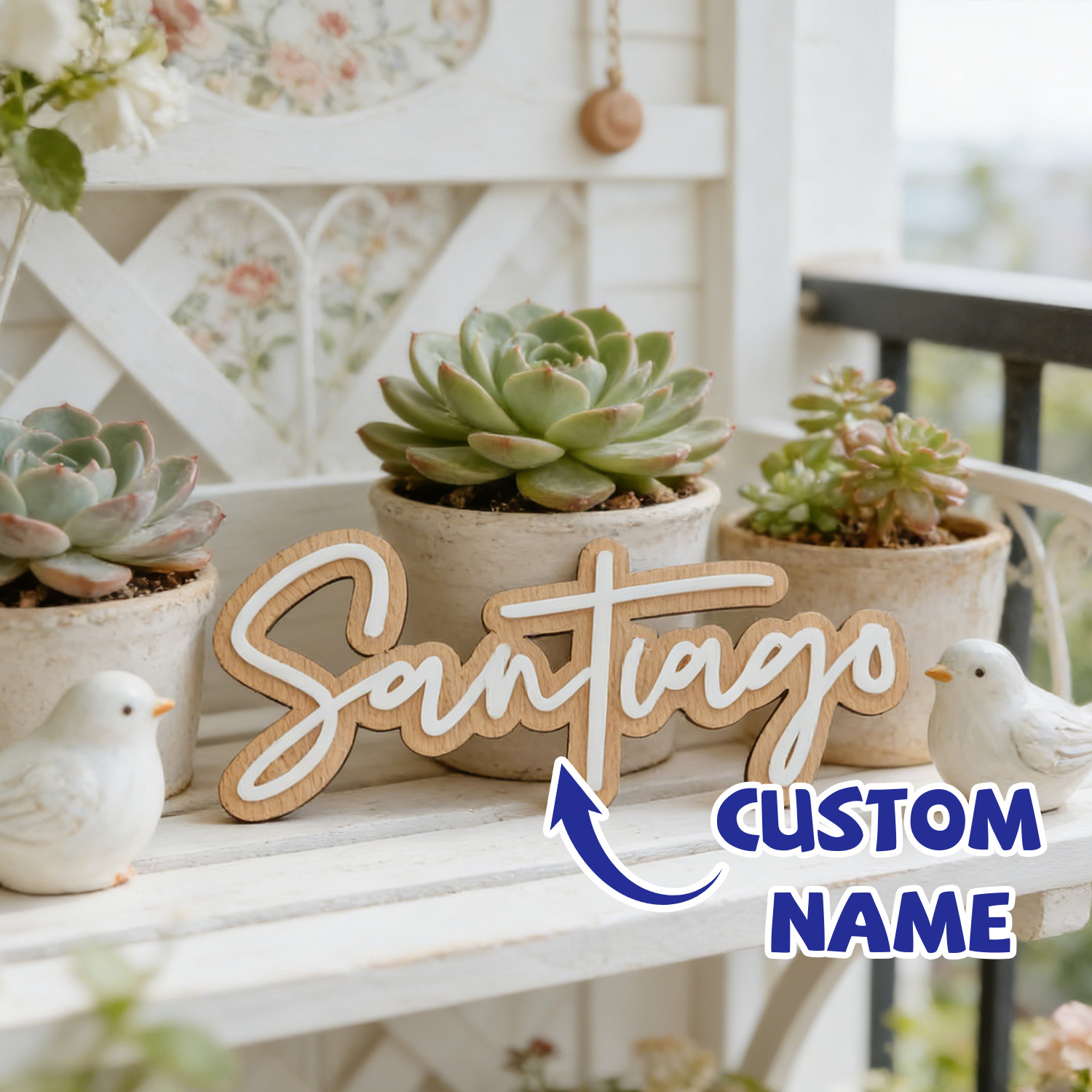 Baby Nursery Diy - 1Pc Custom Name Cute White Wooden