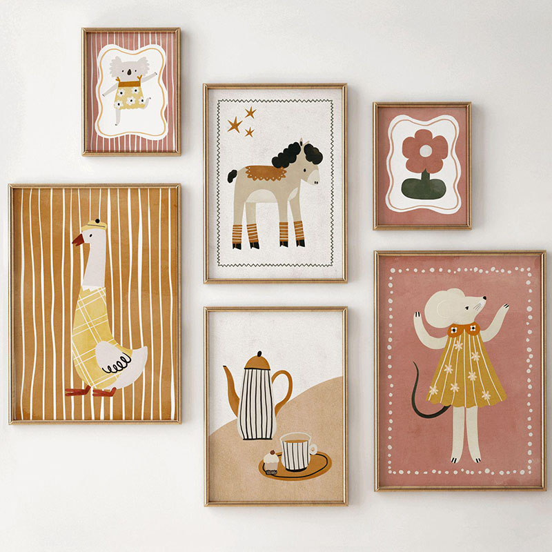 Baby Nursery Images - Mouse Goose Horse Koala Coffee Flower