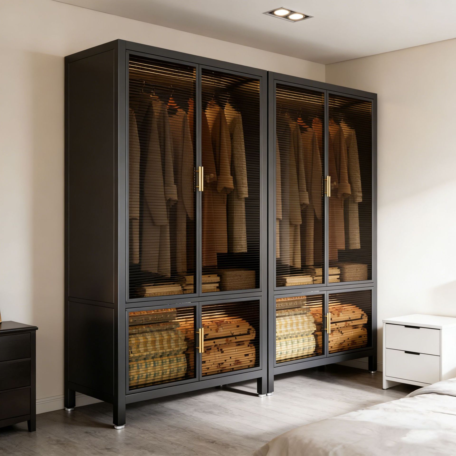 Closet Organizer Baby - Steel Glass Wardrobe Closet Bedroom Home