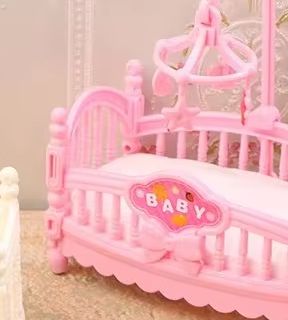 Baby Nursery Artwork - 1:12 Dollhouse Miniature Mini Baby Bed