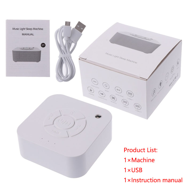Baby Sound Machine White - White Noise Machine USB Rechargeable Timed