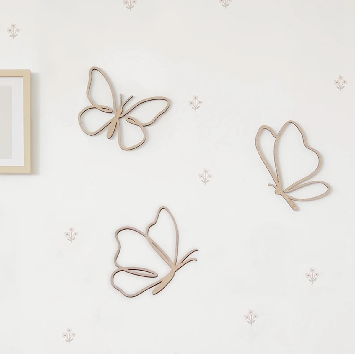 Baby Nursery Artwork - wooden butterflies sign, Wooden Wall decor