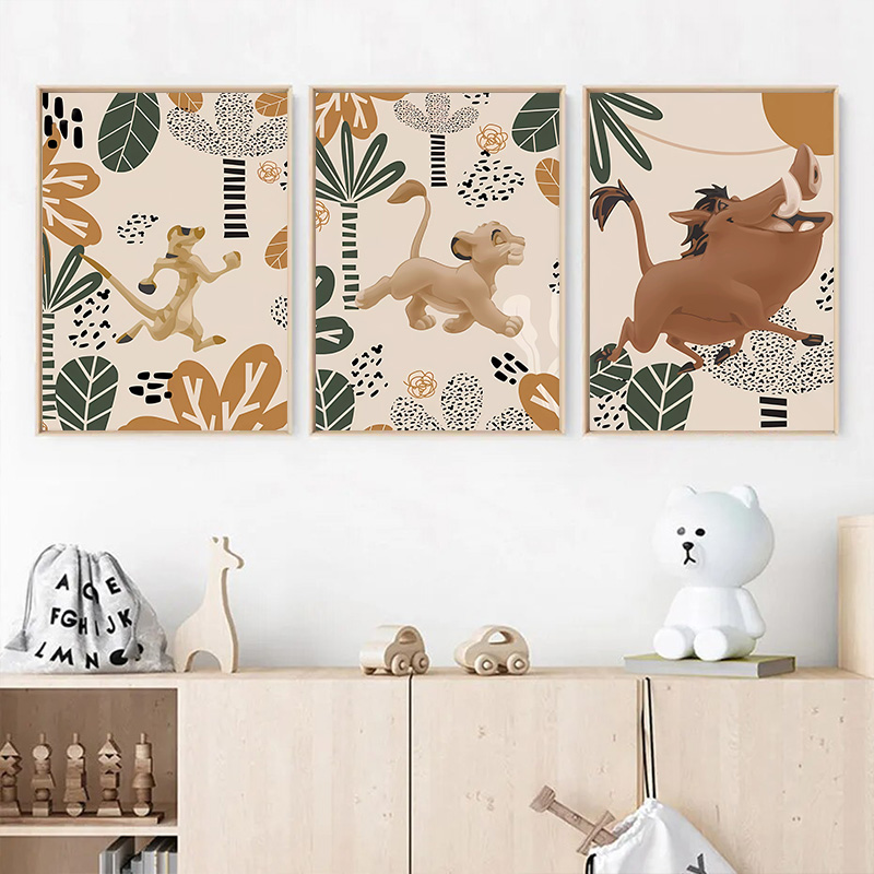 Baby Nursery Images - Kid Lion King Boho Posters and