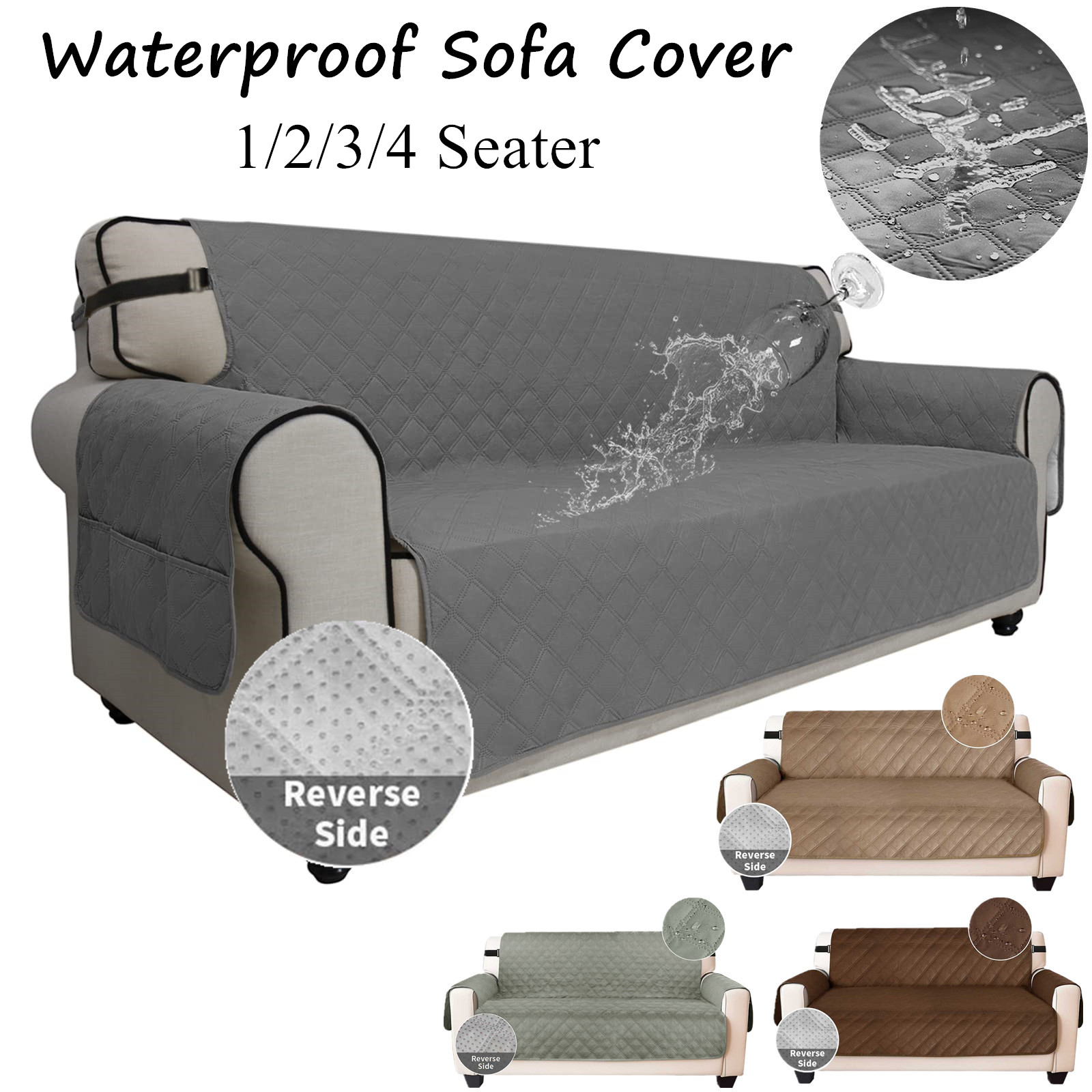 Baby Nursery Chair - Waterproof Sofa Covers Reversible Quilted Couch