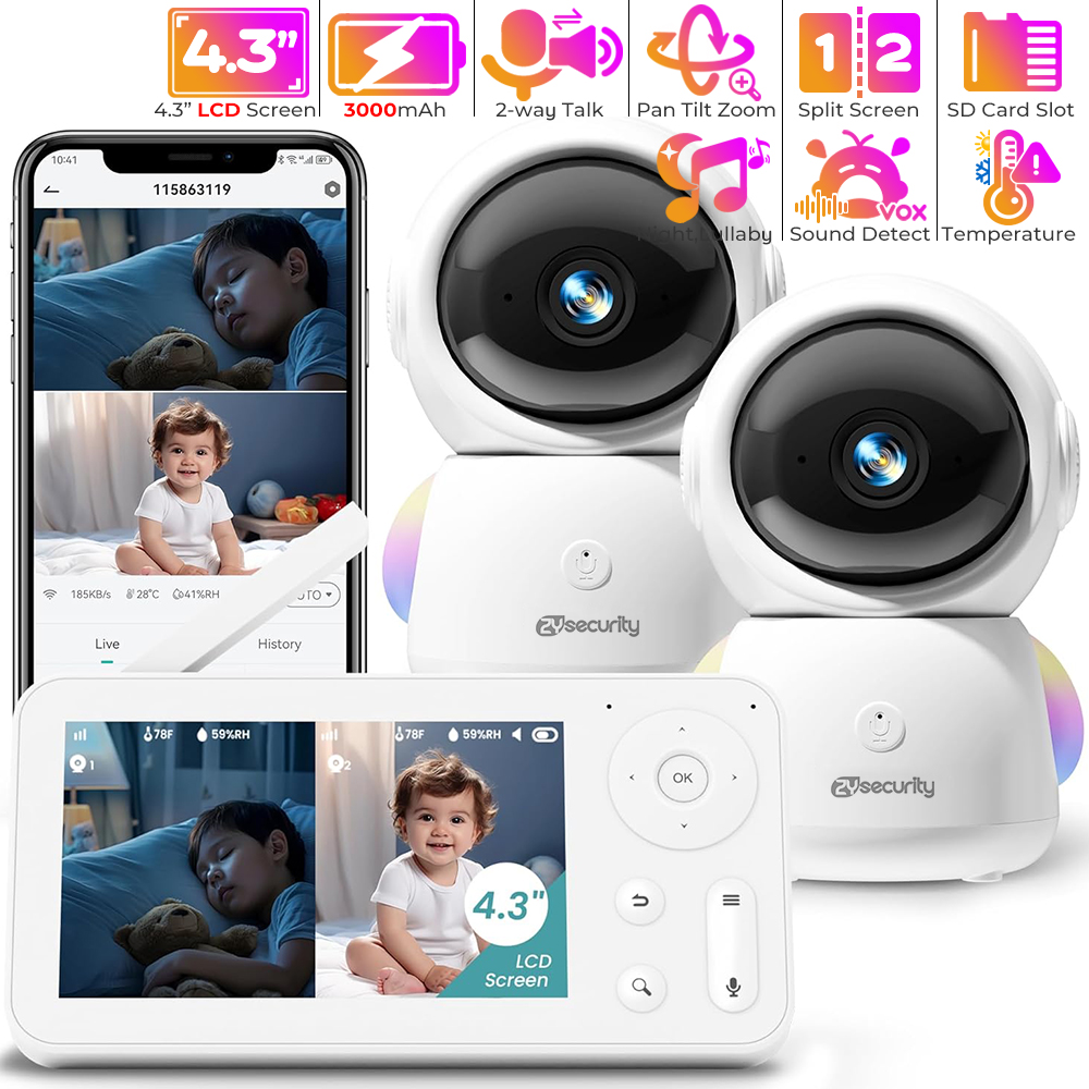 Baby Nursery Images - 2K Baby Monitor with 2 Cameras