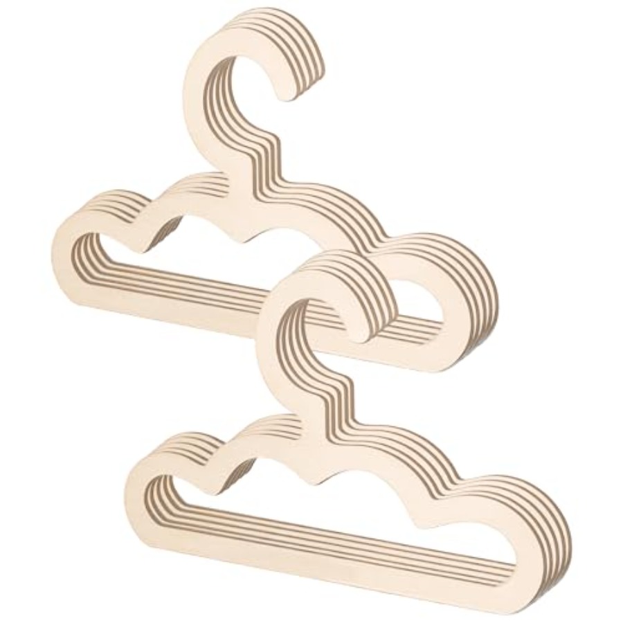 Closet Organizer Baby - 10Pcs Wooden Hangers for Baby Closet,