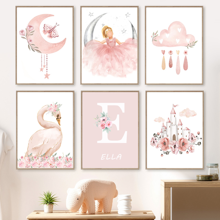 Pink Angel Girl Sun Moon Cloud - Animals Baby Nursery ulasan dan harga