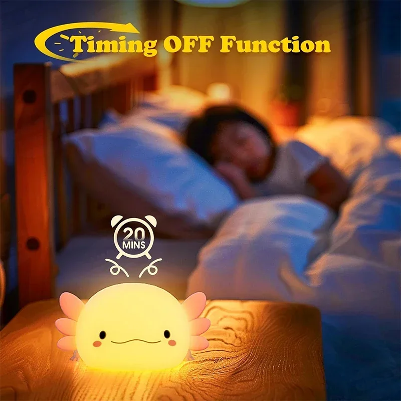 Cute Axolotl Night Light Silic - Baby Nursery Egg Light ulasan dan harga