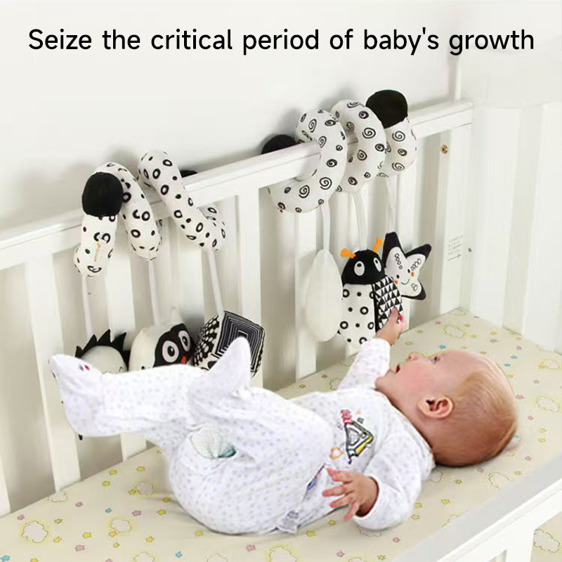 Baby Spiral Plush Toys Black a - Crib Mobile Musical ulasan dan harga
