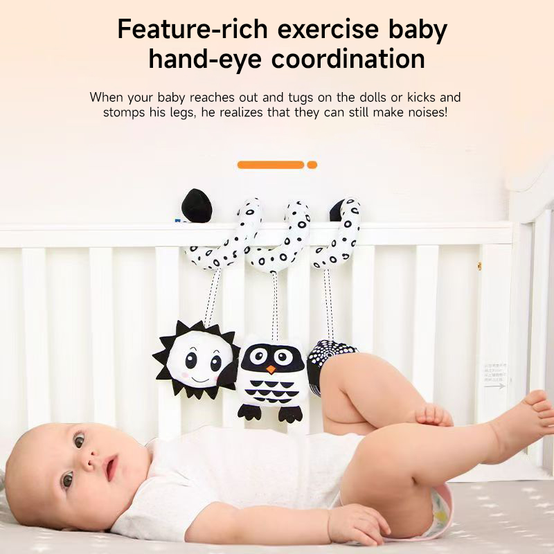 Baby Spiral Plush Toys Black a - Crib Mobile Musical ulasan dan harga