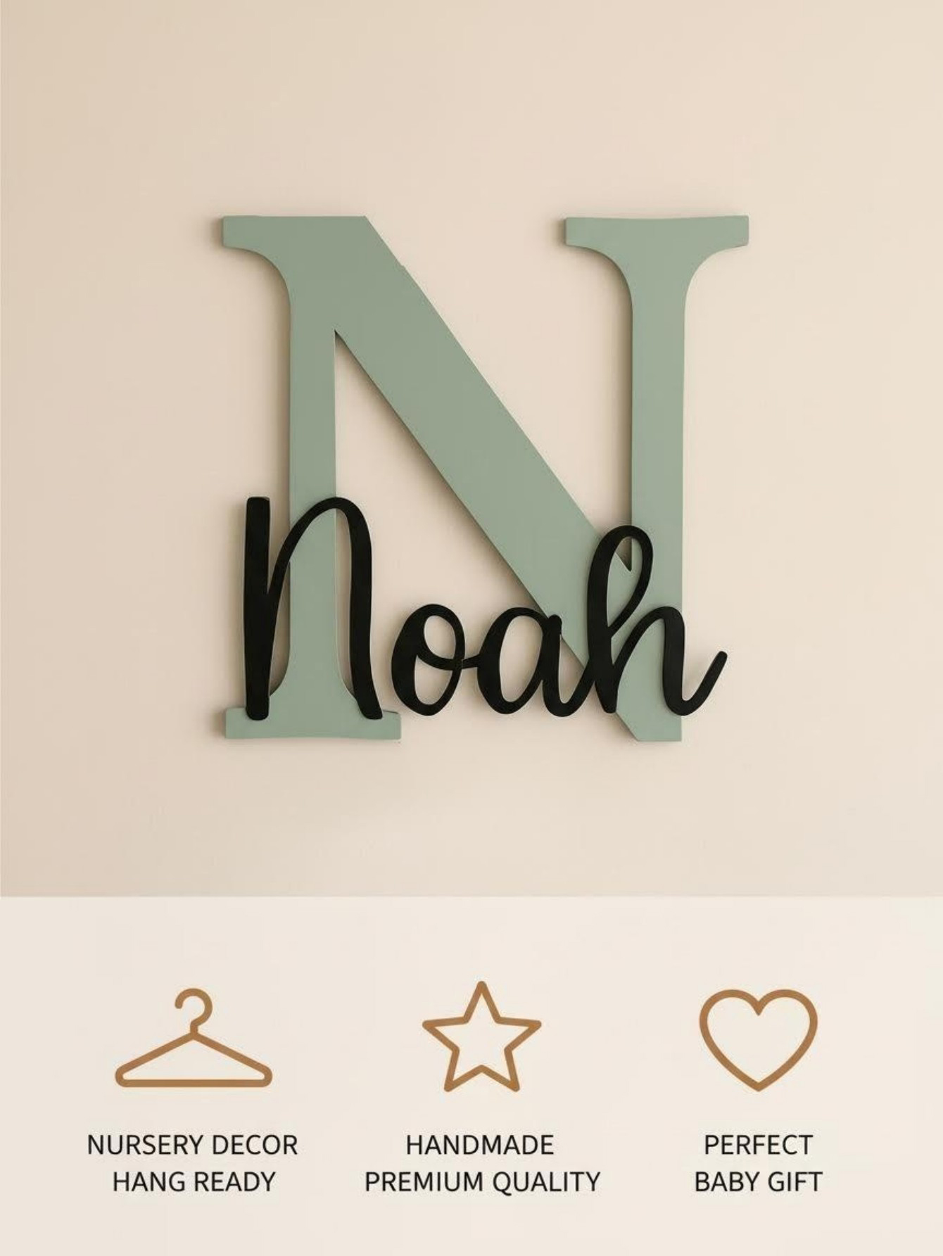 Custom Name Cloud Shaped Woode - Animals Baby Nursery ulasan dan harga