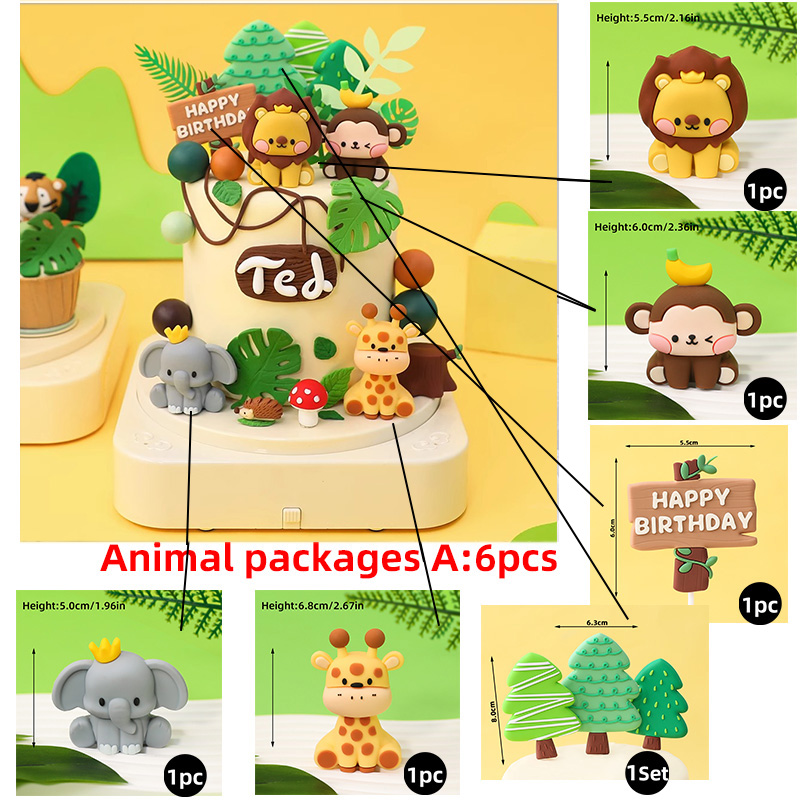 Zoo Jungle Animals Cake Decor  - Baby Nursery Jungle Theme ulasan dan harga
