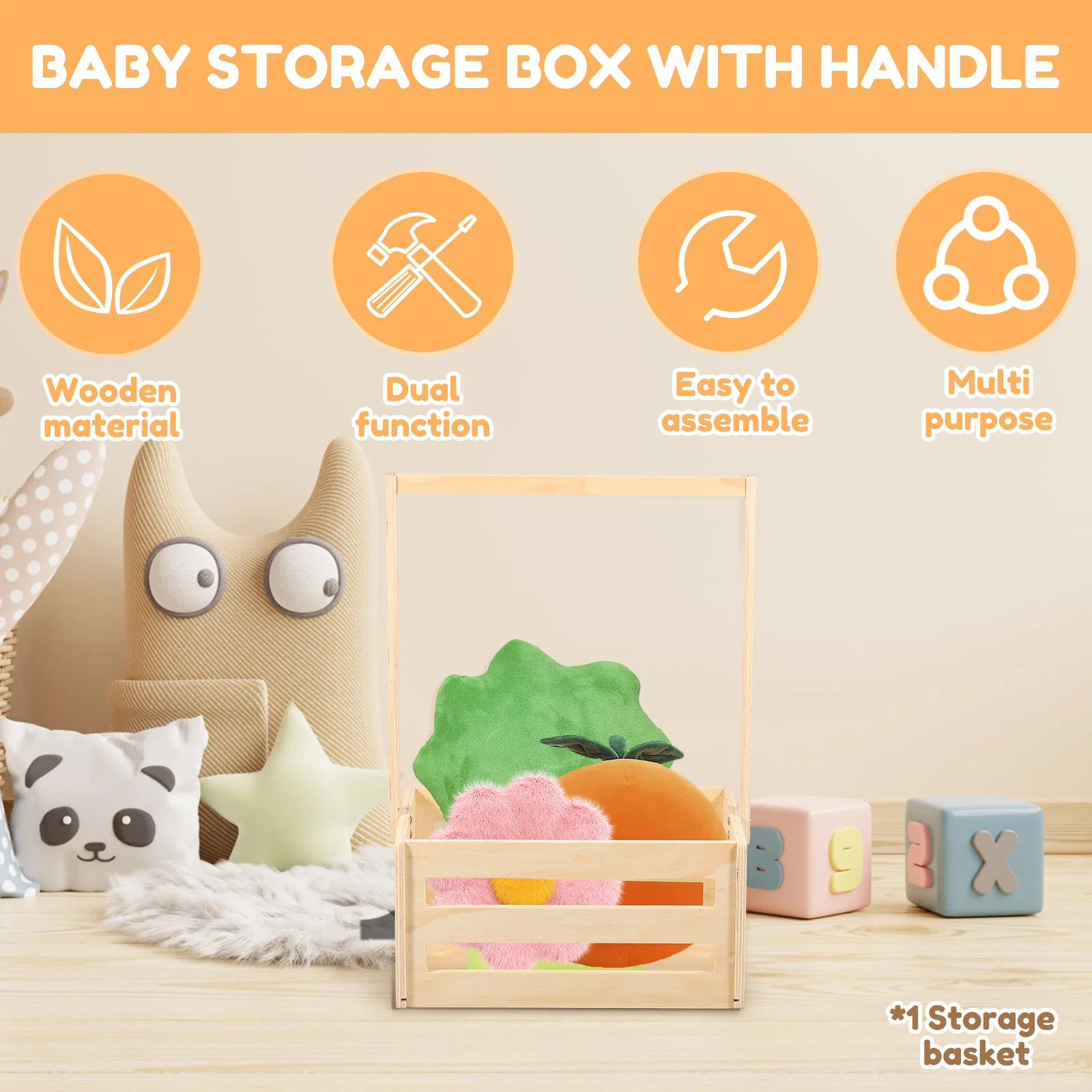 Wood Baby Shower Basket Closet - Closet Organizer Baby ulasan dan harga
