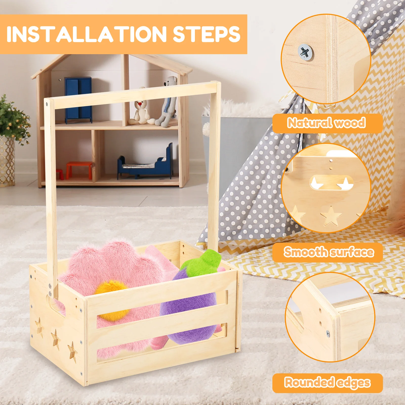 Wood Baby Shower Basket Closet - Closet Organizer Baby ulasan dan harga