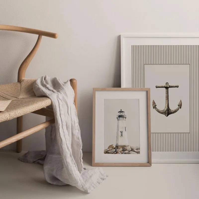 Neutral Nautical Nursery Art V - Baby Nursery Vintage Decor ulasan dan harga