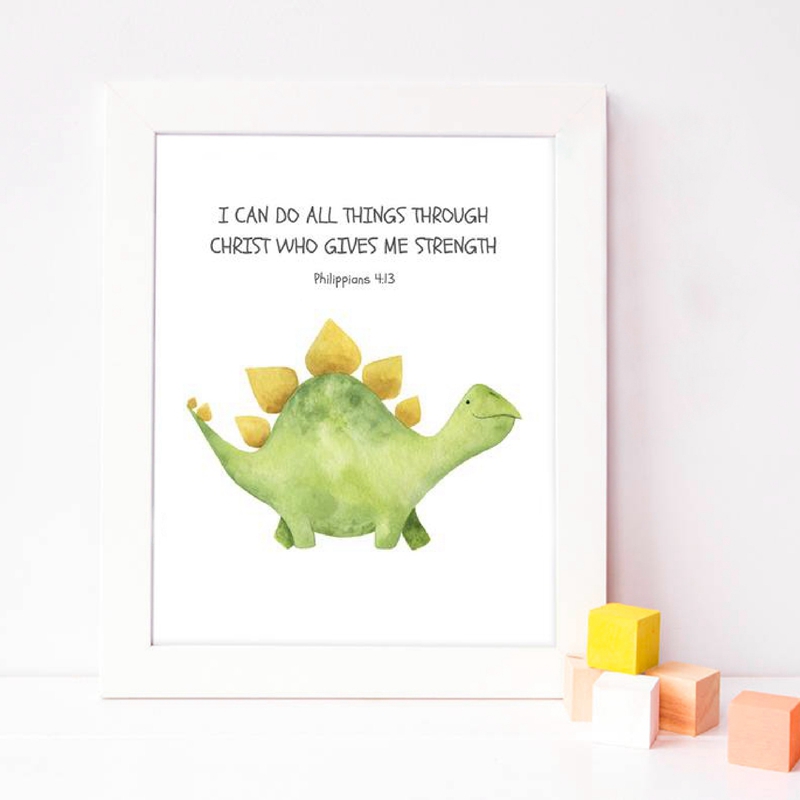 Kid's Bible Verse Quote Prints - Baby Nursery Quotes Wall Art ulasan dan harga