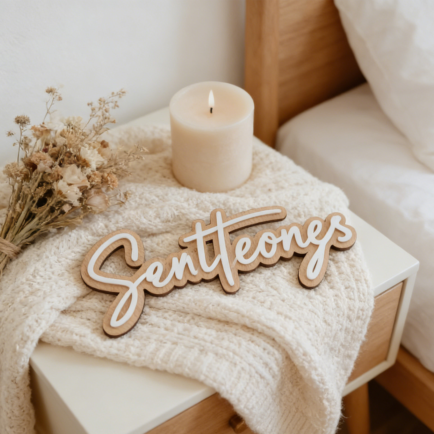 1Pc Custom Name Cute White Woo - Baby Nursery Diy ulasan dan harga
