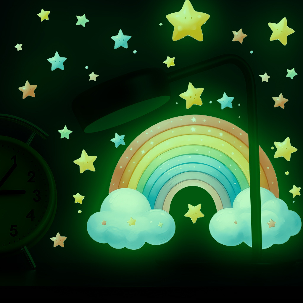 Cartoon Rainbow Luminous Wall  - Baby Nursery Diy ulasan dan harga