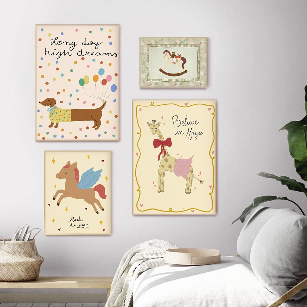 Vintage Rocking Horse Giraffe  - Baby Nursery Vintage Decor ulasan dan harga
