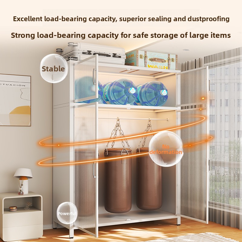 Steel Glass Wardrobe Closet Be - Closet Organizer Baby ulasan dan harga