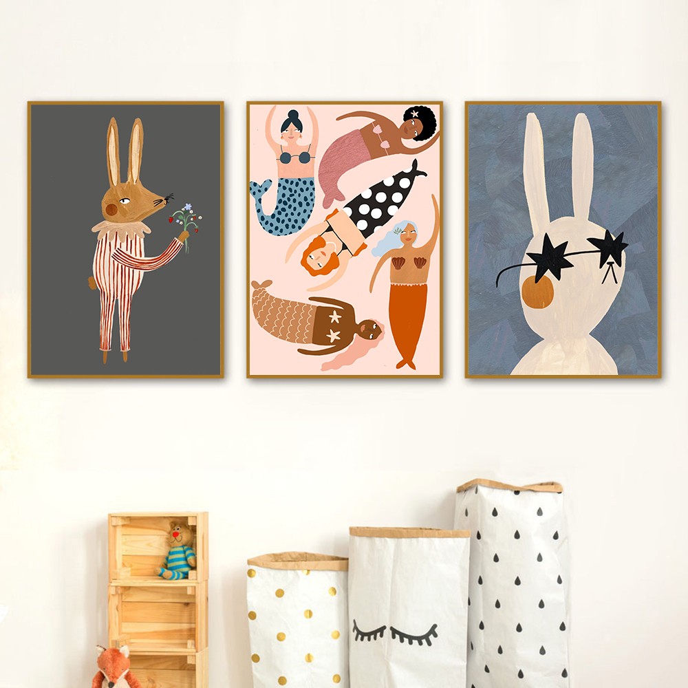 1PC Frameless  Funny Cartoon R - Baby Nursery Quotes Wall Art ulasan dan harga
