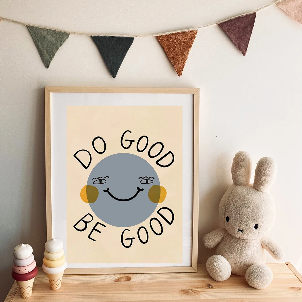 1PC Frameless  Funny Cartoon R - Baby Nursery Quotes Wall Art ulasan dan harga
