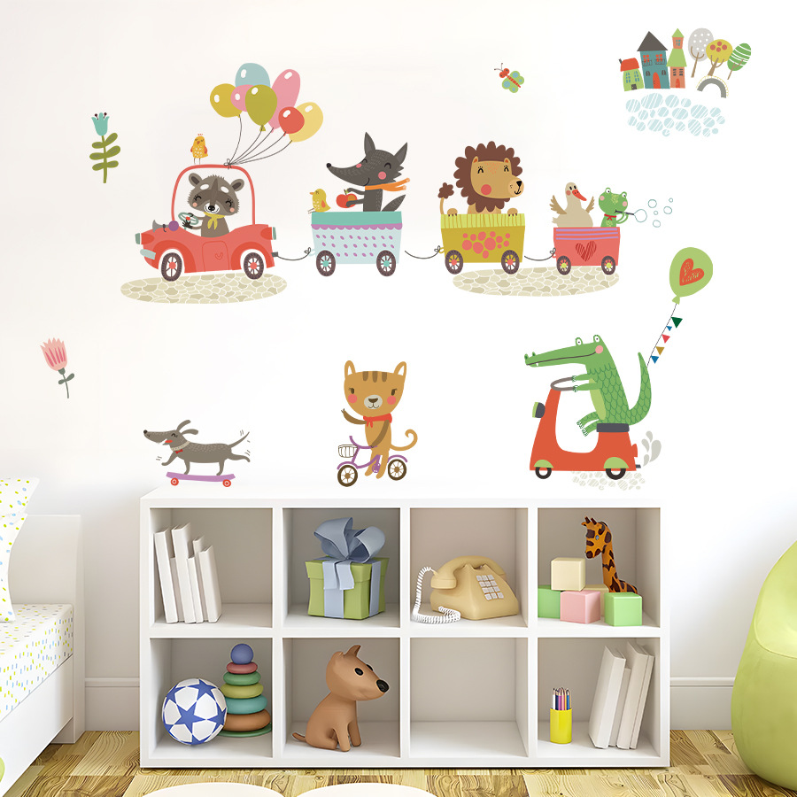 Cartoon Animal Train Driving C - Baby Nursery Diy ulasan dan harga