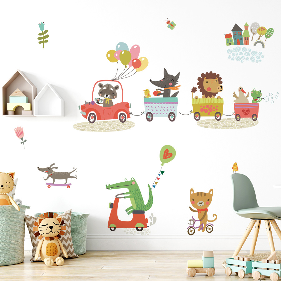 Cartoon Animal Train Driving C - Baby Nursery Diy ulasan dan harga