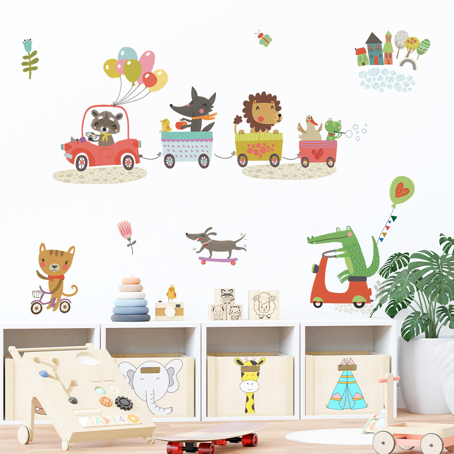 Cartoon Animal Train Driving C - Baby Nursery Diy ulasan dan harga