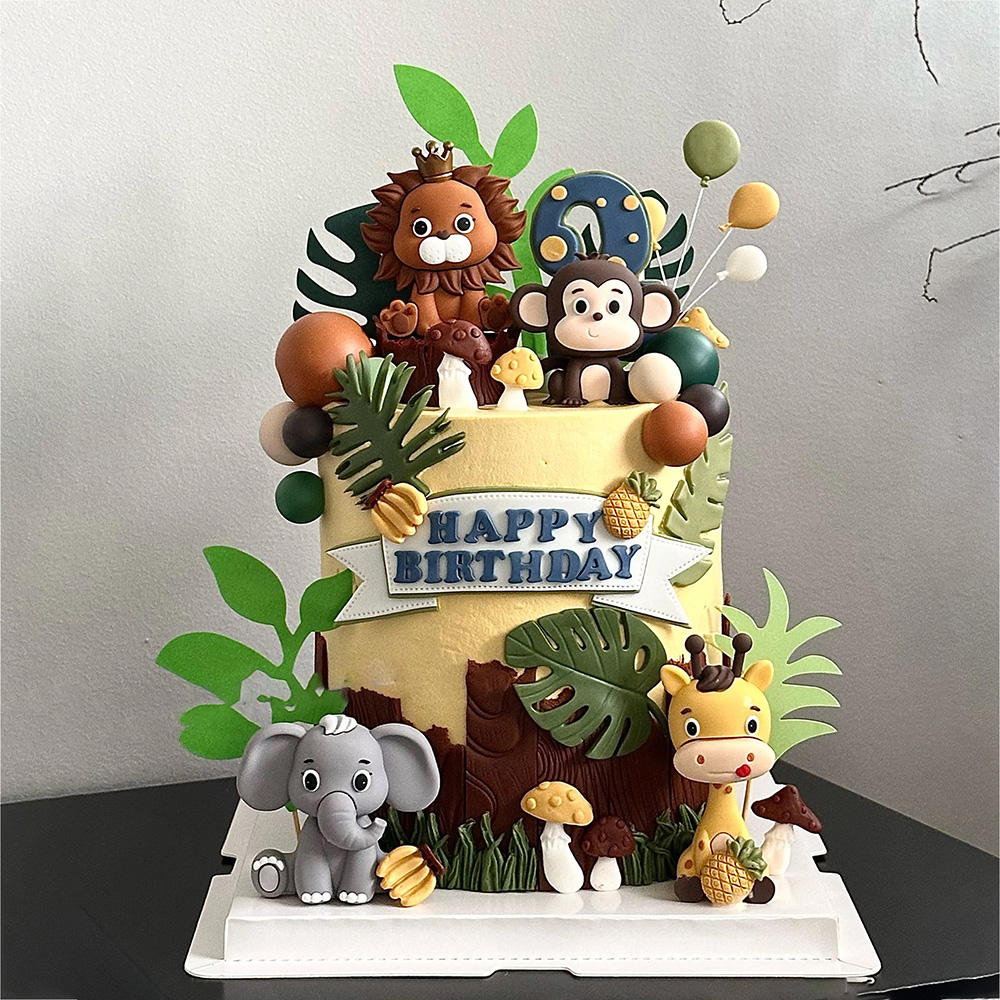 Safari Animal Cake Toppers Set - Baby Nursery Jungle Theme ulasan dan harga