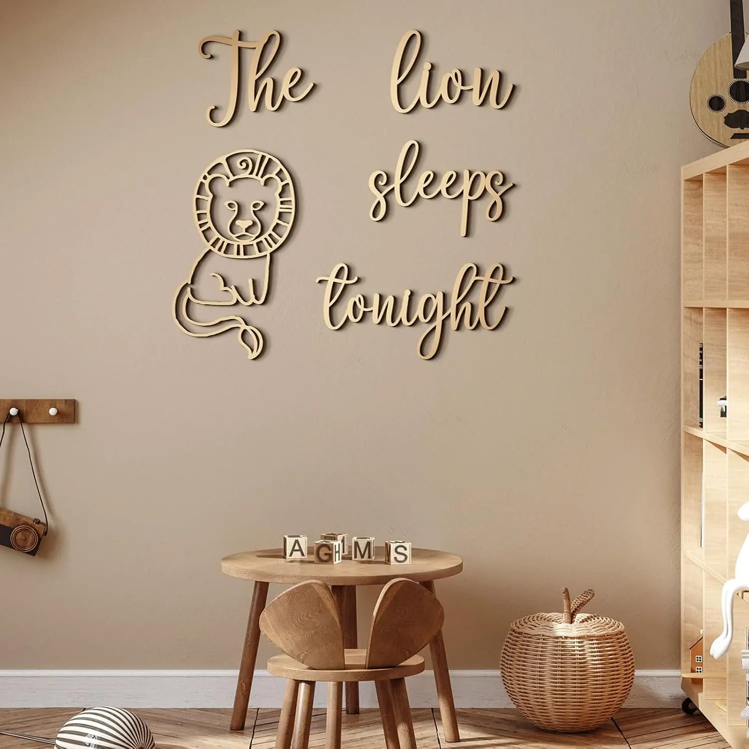 The Lion Sleeps Tonight Wooden - Baby Nursery Jungle Theme ulasan dan harga