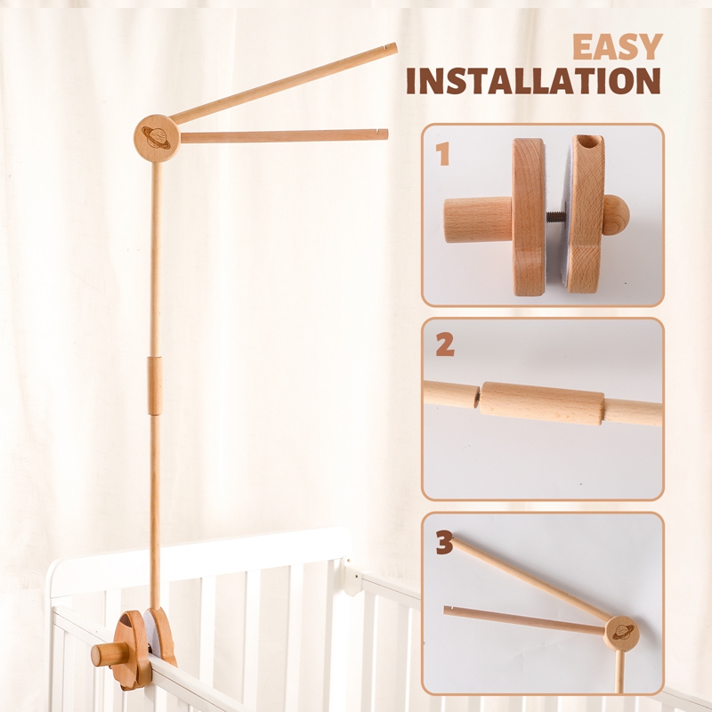 Baby Wooden Bed Bell Bracket M - Crib Mobile Musical ulasan dan harga