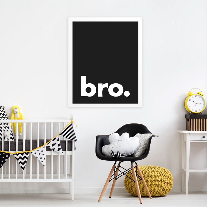 Bro. Print Minimalist Typograp - Baby Nursery Quotes Wall Art ulasan dan harga