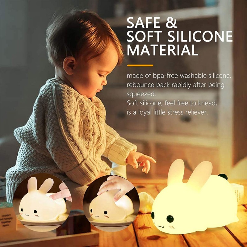 LED Rabbit Night Light Remote  - Baby Nursery Egg Light ulasan dan harga