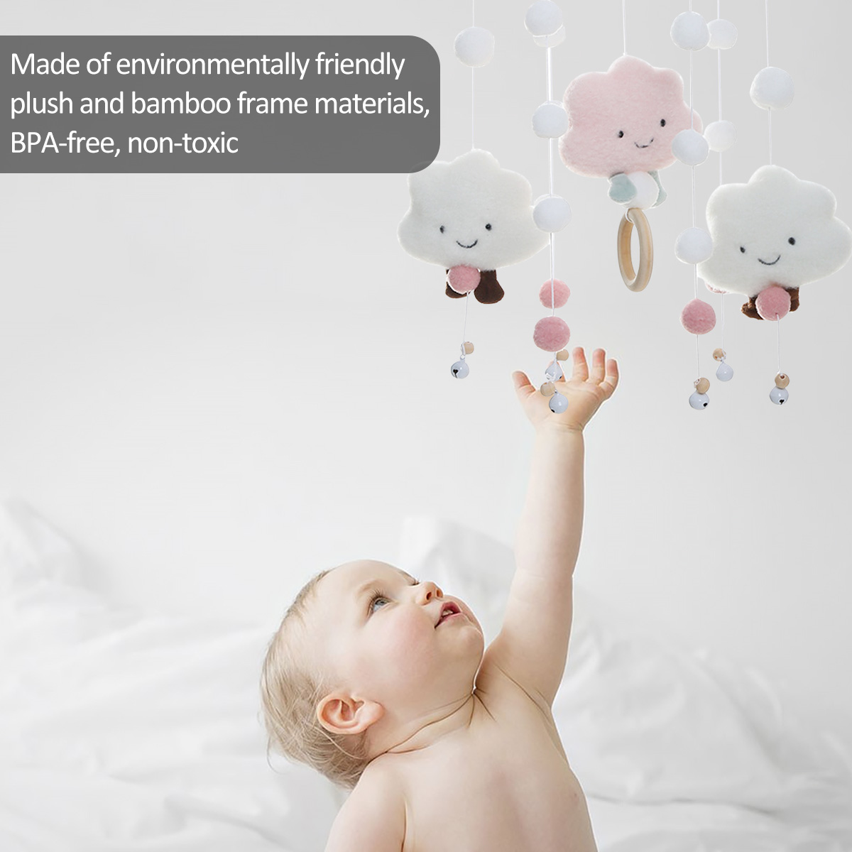Mobile Wind Chimes with Cloud  - Crib Mobile Musical ulasan dan harga