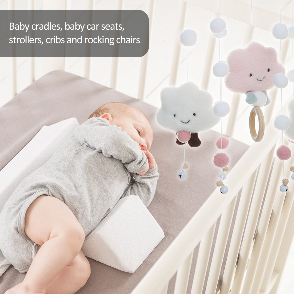 Mobile Wind Chimes with Cloud  - Crib Mobile Musical ulasan dan harga