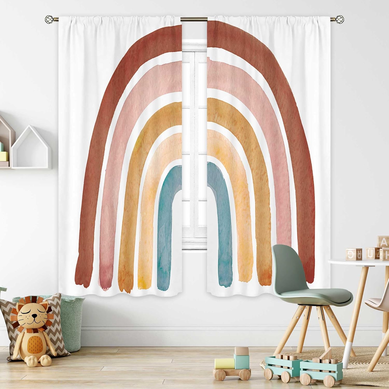 Kids Boho Rainbow Curtains for - Baby Nursery Vintage Decor ulasan dan harga