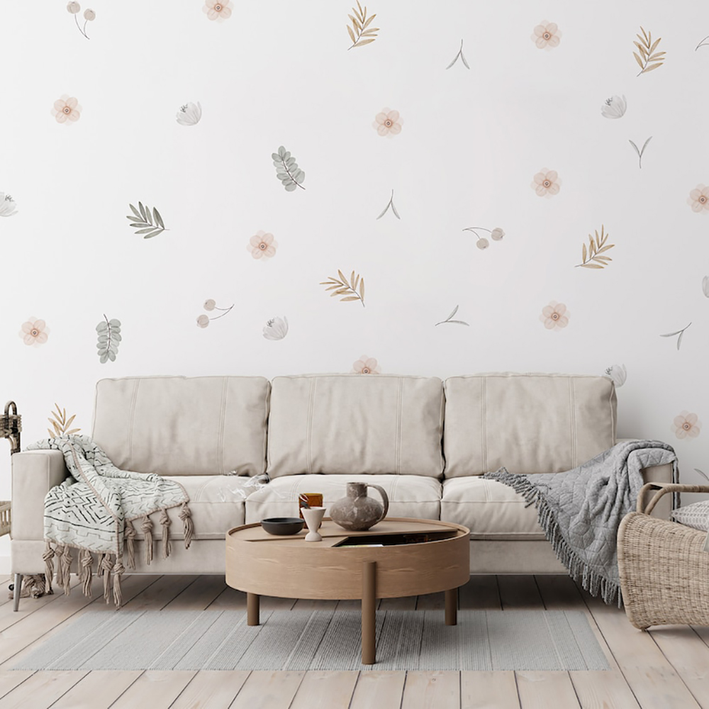 Boho Leaves Botanical DIY Wall - Baby Nursery Diy ulasan dan harga