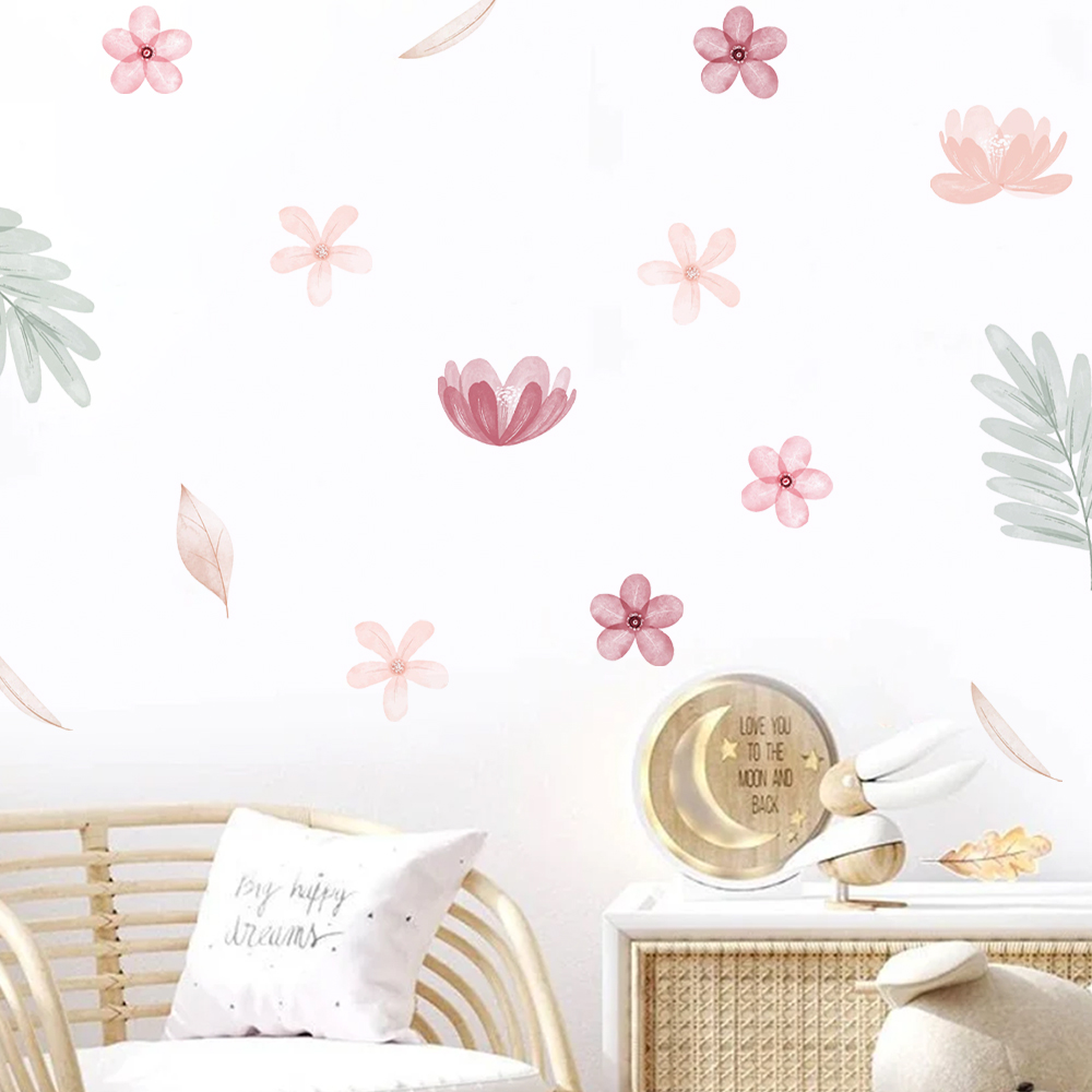 Boho Leaves Botanical DIY Wall - Baby Nursery Diy ulasan dan harga