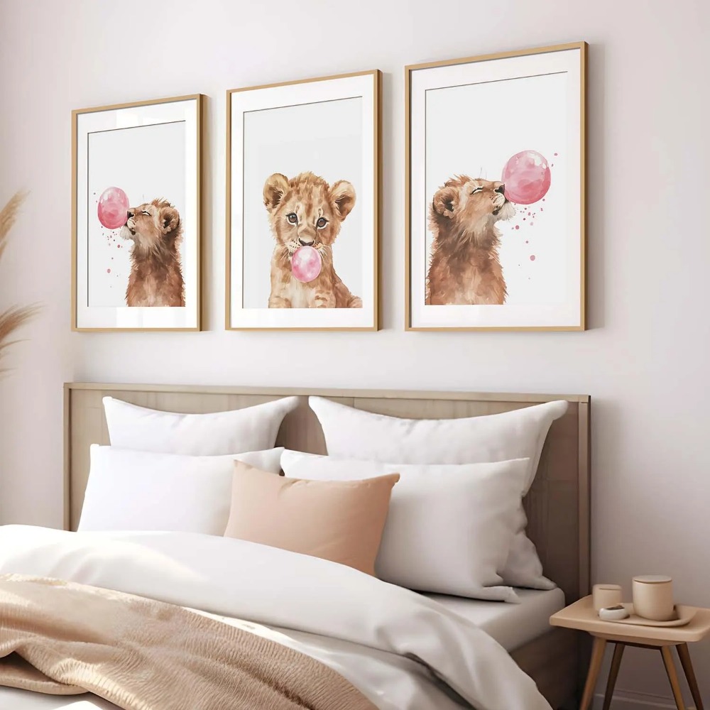 Lion Cub Nursery Wall Art Set  - Baby Nursery Jungle Theme ulasan dan harga