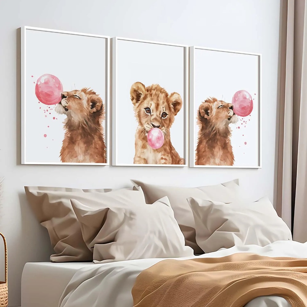Lion Cub Nursery Wall Art Set  - Baby Nursery Jungle Theme ulasan dan harga
