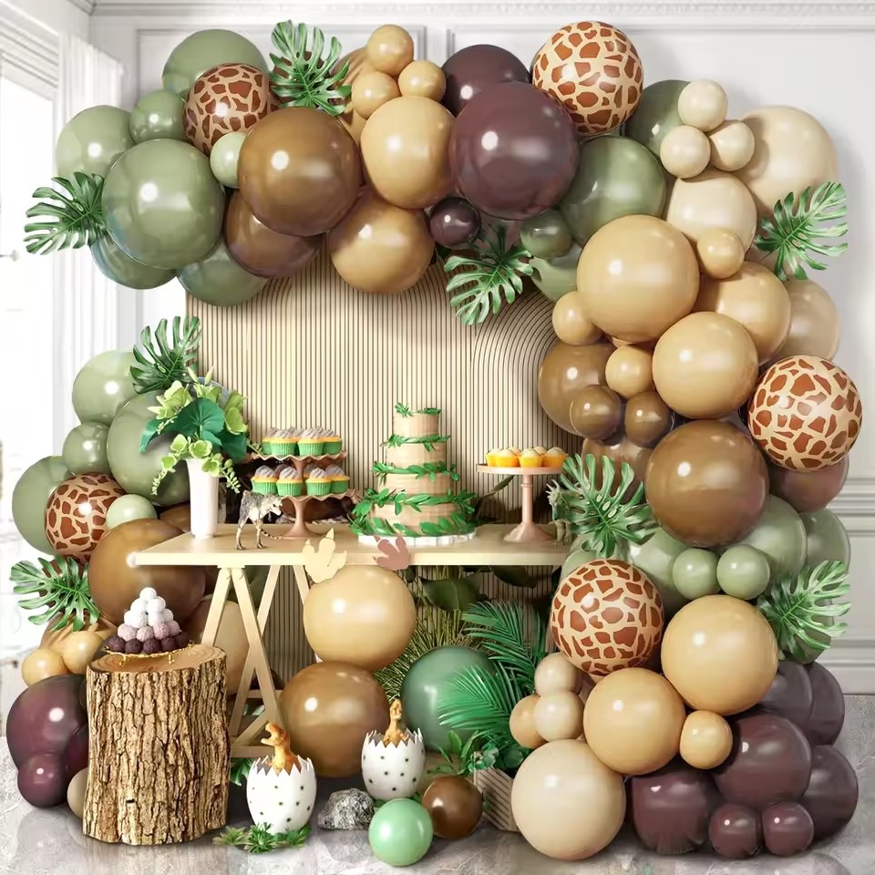 Sage Green Brown Wildlife Them - Baby Nursery Jungle Theme ulasan dan harga
